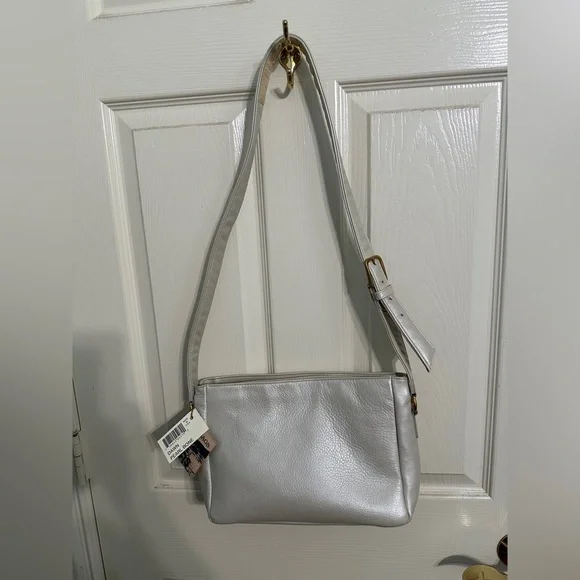 NWT SAS Leather Crossbody / Shoulder Bag in Dawn Pearl Bone Made in USA - Picture 2 of 8